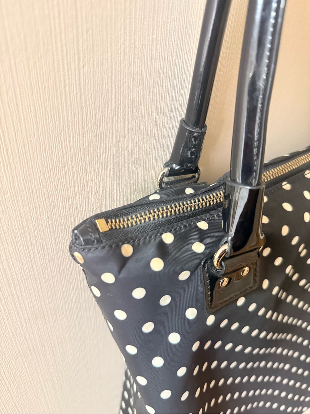 kate spade Navy and White Polka Dot Tote - Picture 5 of 8